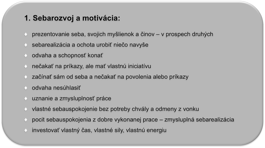Aké sú projekty - Sebarozvoj a motivácia